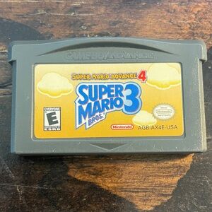 Nintendo Game Boy Advance Super Mario Advance 4 Cartridge - Gray and Gold